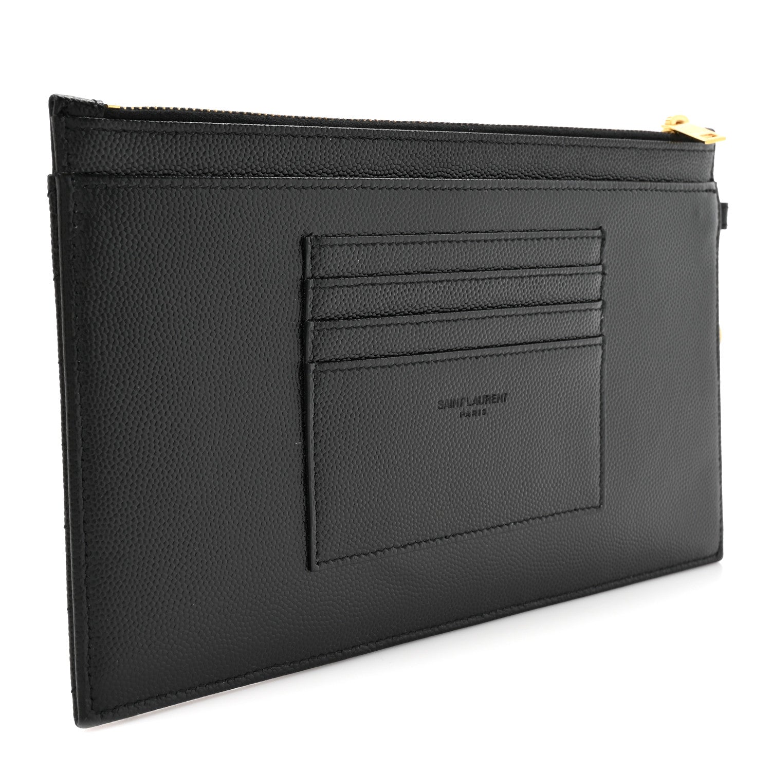 Grain De Poudre Chevron Monogram Large Bill Pouch Black