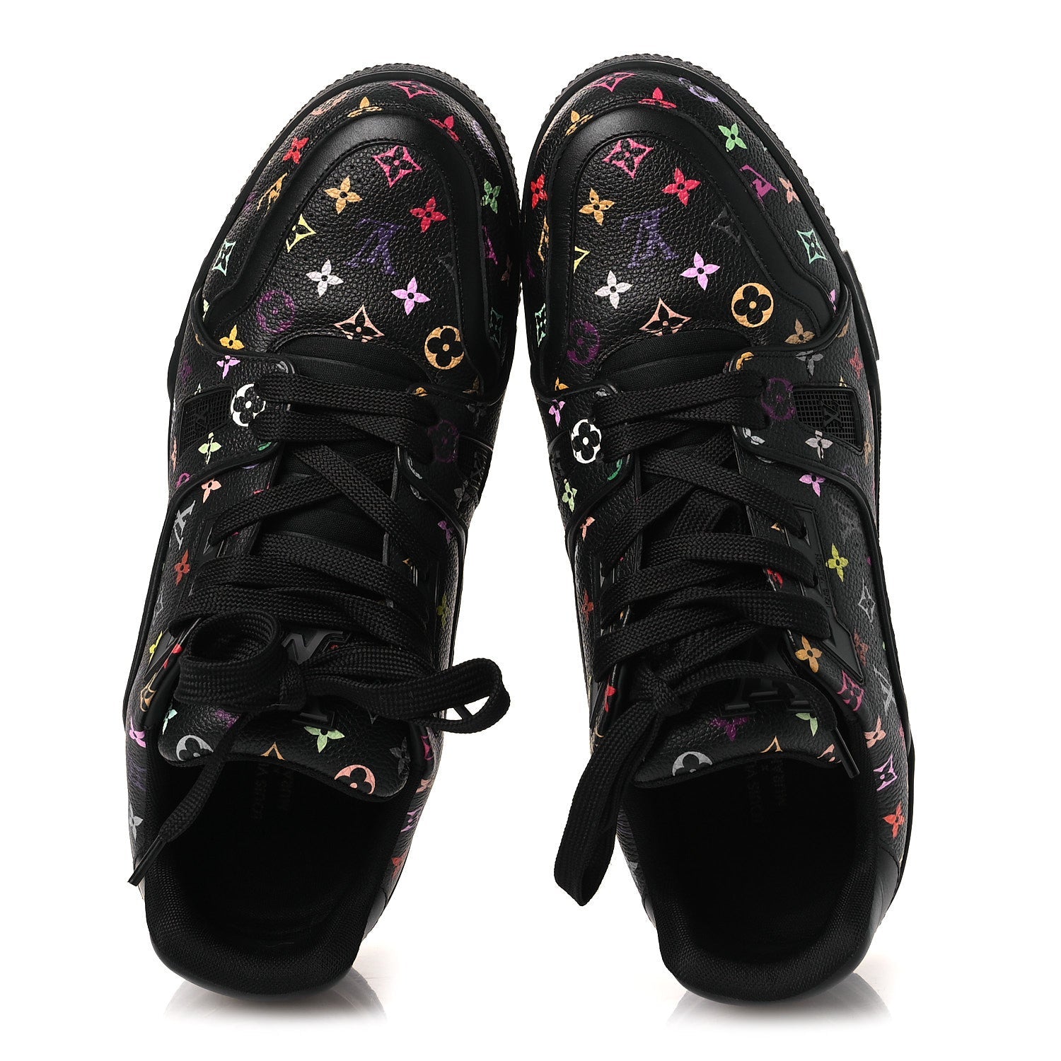LV X TM Calfskin Monogram Multicolor Womens LV Trainer Sneakers 40 Black