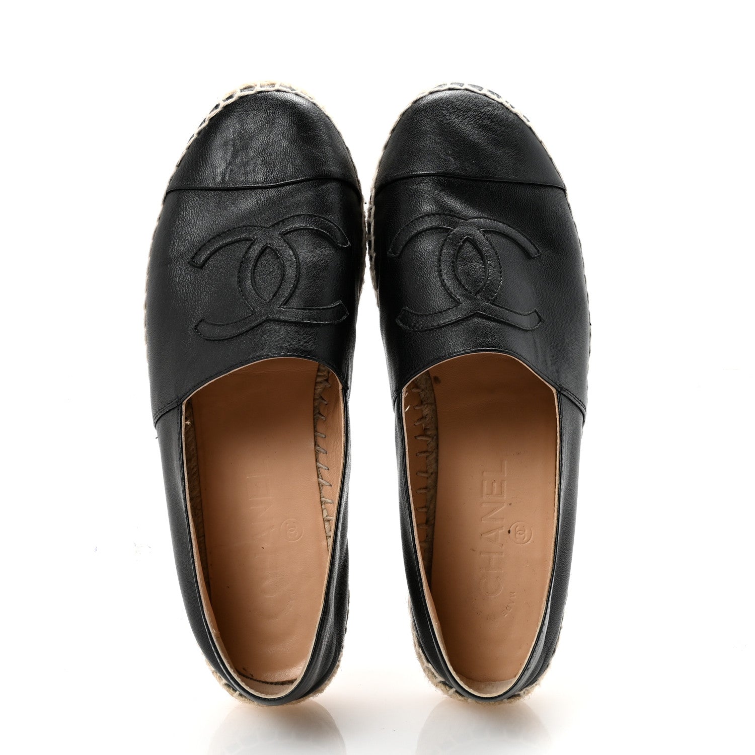 Lambskin CC Espadrilles 38 Black
