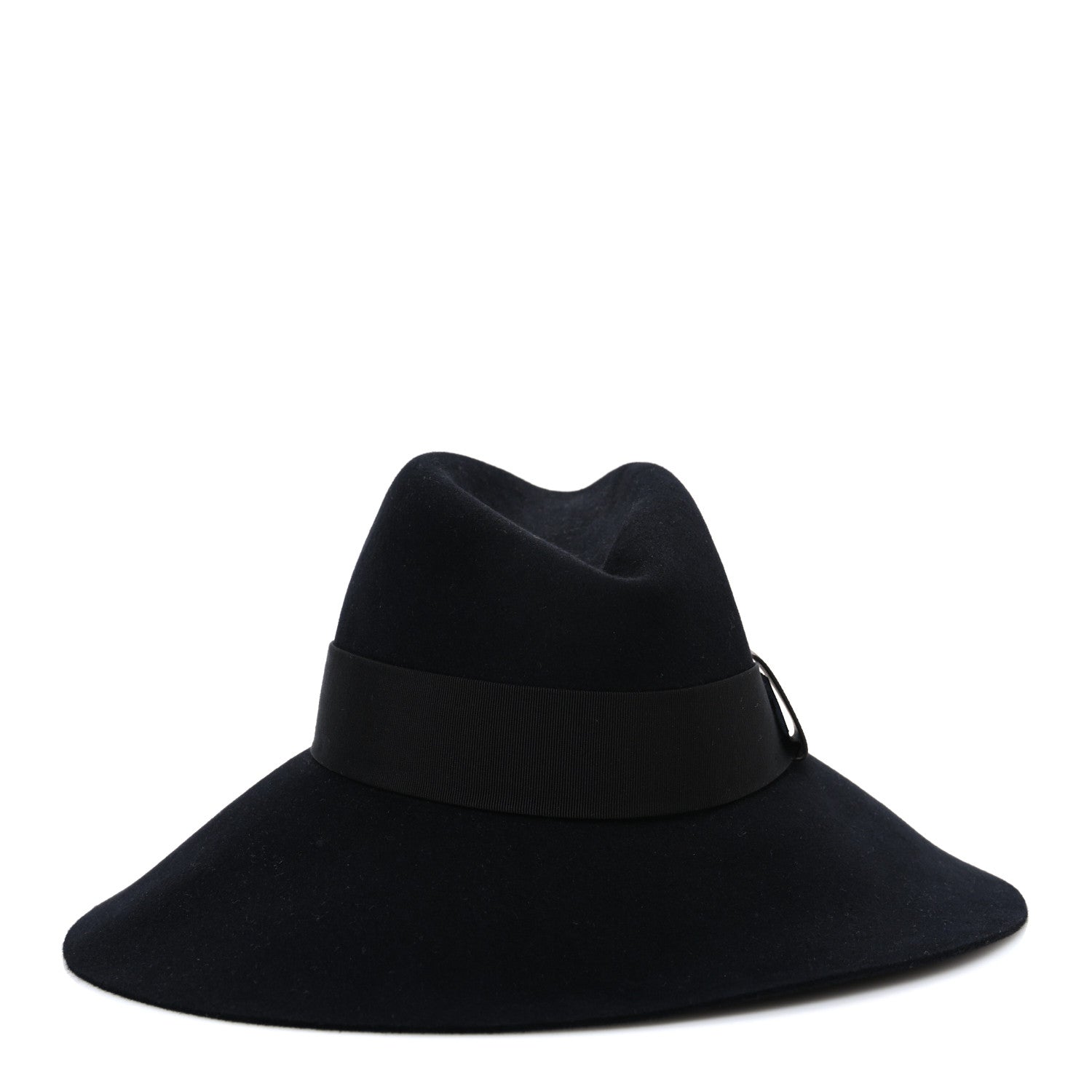 Felt Leather Monogram Fedora XL Hat Black