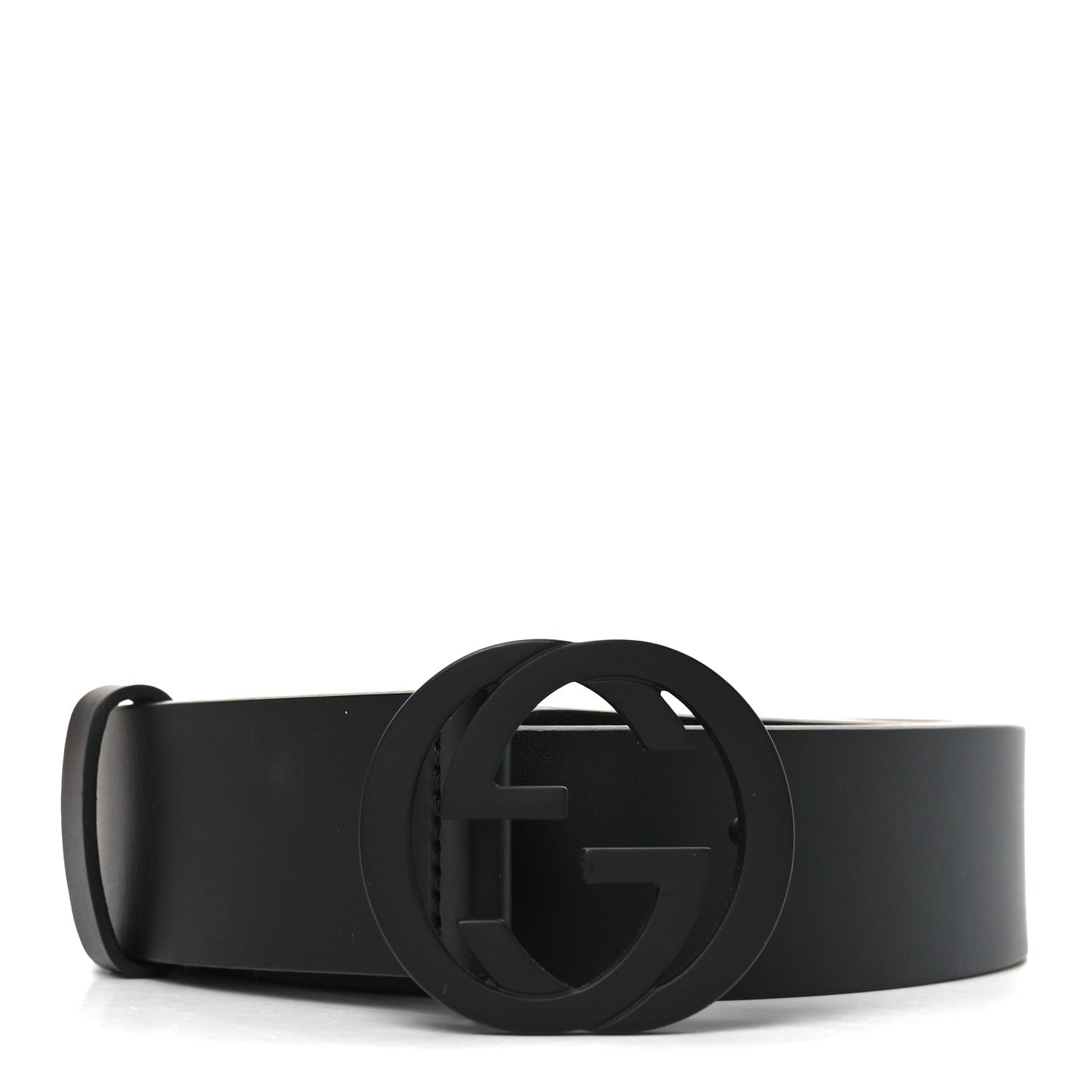 Selleria Calfskin Monochrome Interlocking G 37mm Belt 80 32 Black