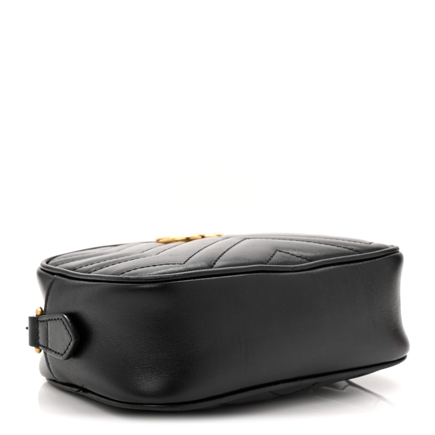 Calfskin Matelasse Mini GG Marmont Chain Shoulder Bag Black