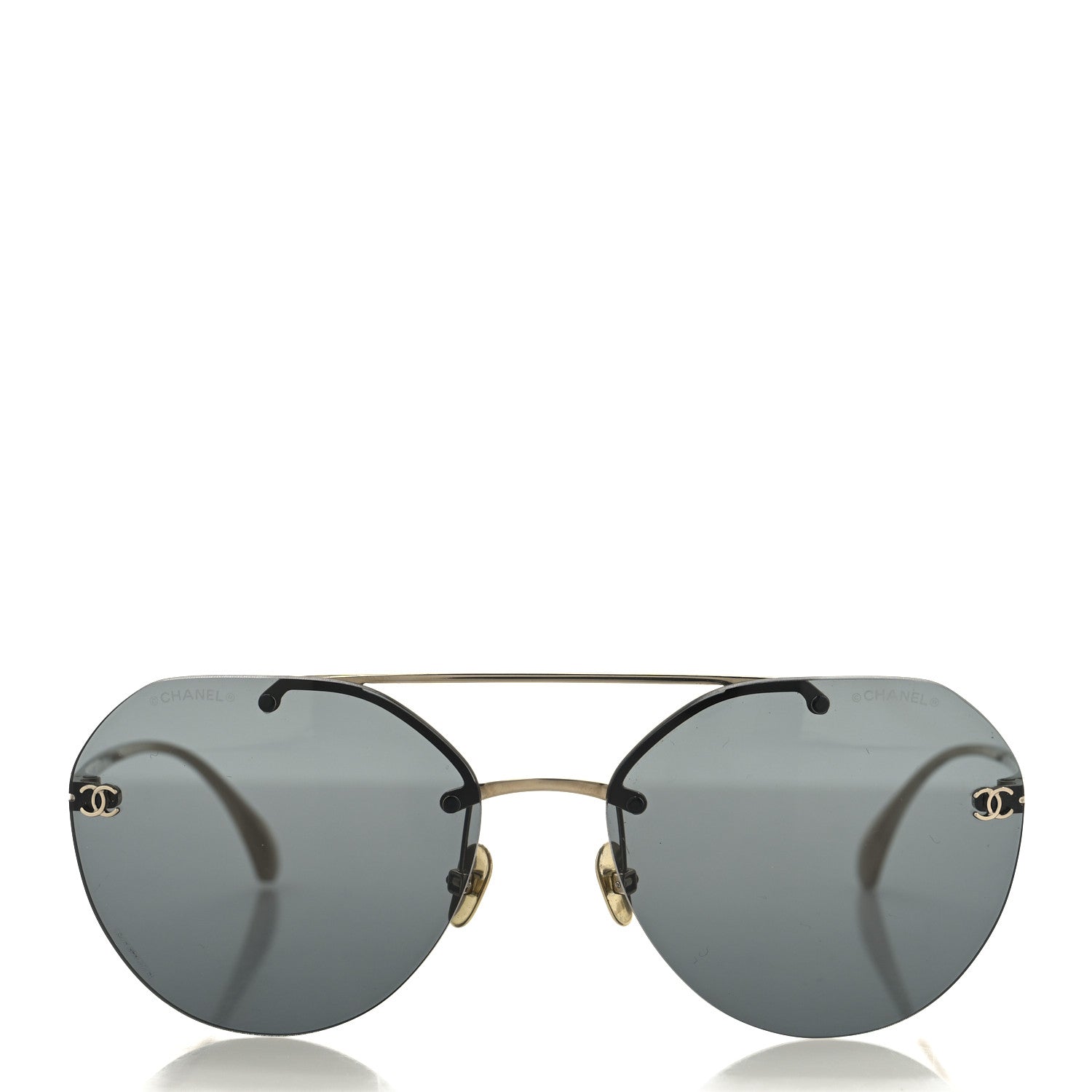 Titanium CC Pilot Aviator Sunglasses 4272-T Black Gold