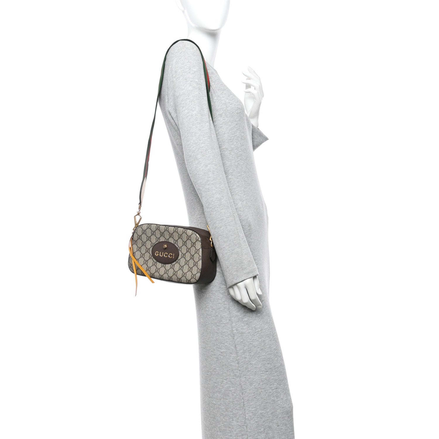 GG Supreme Monogram Web Neo Vintage Shoulder Bag Beige New Acero Crop