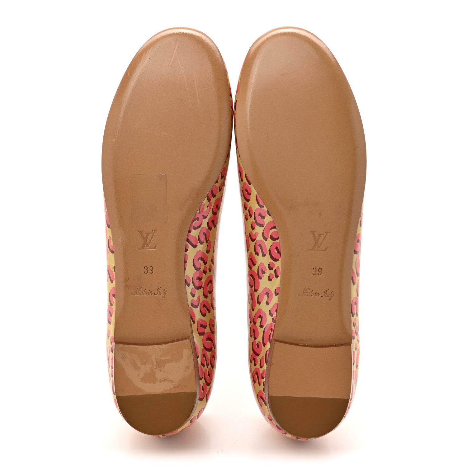 Patent Leopard Ballet Flats 39 Blanc Corail