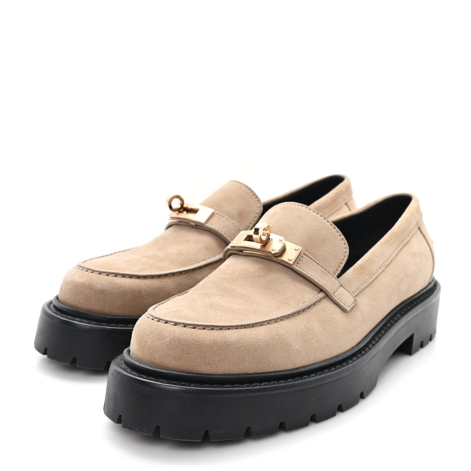 Suede Womens Icone Loafers 38 Beige Sable