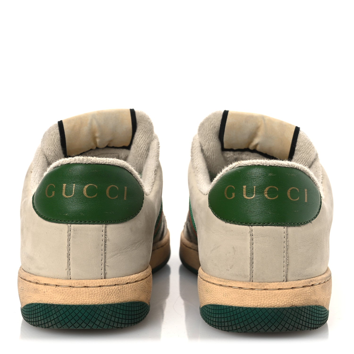 GG Monogram Nubuck Web Womens Screener Sneakers 40 New Sand Dusty Milk Vintage Green