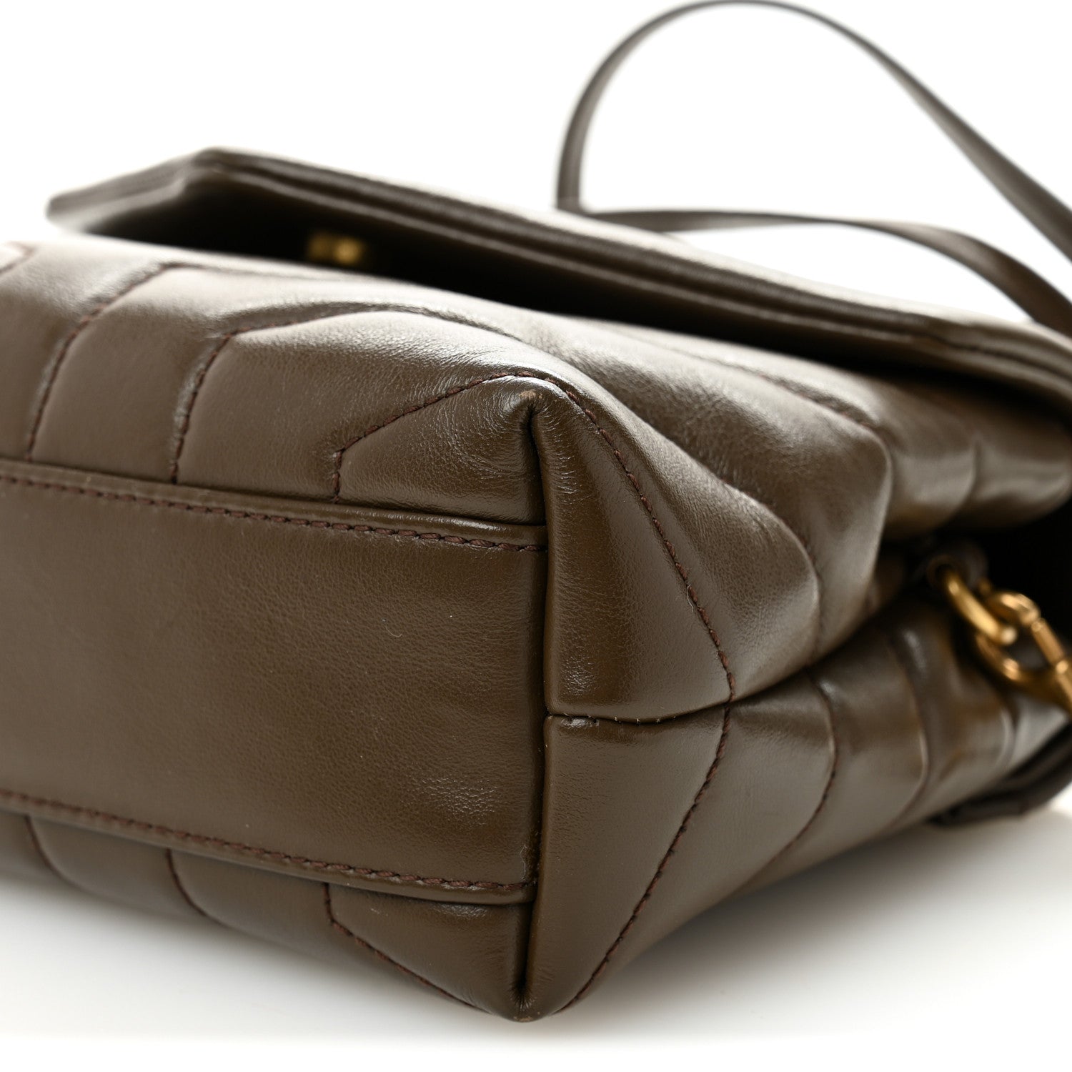 Calfskin Y Quilted Monogram Toy Loulou Crossbody Bag Soil Brown