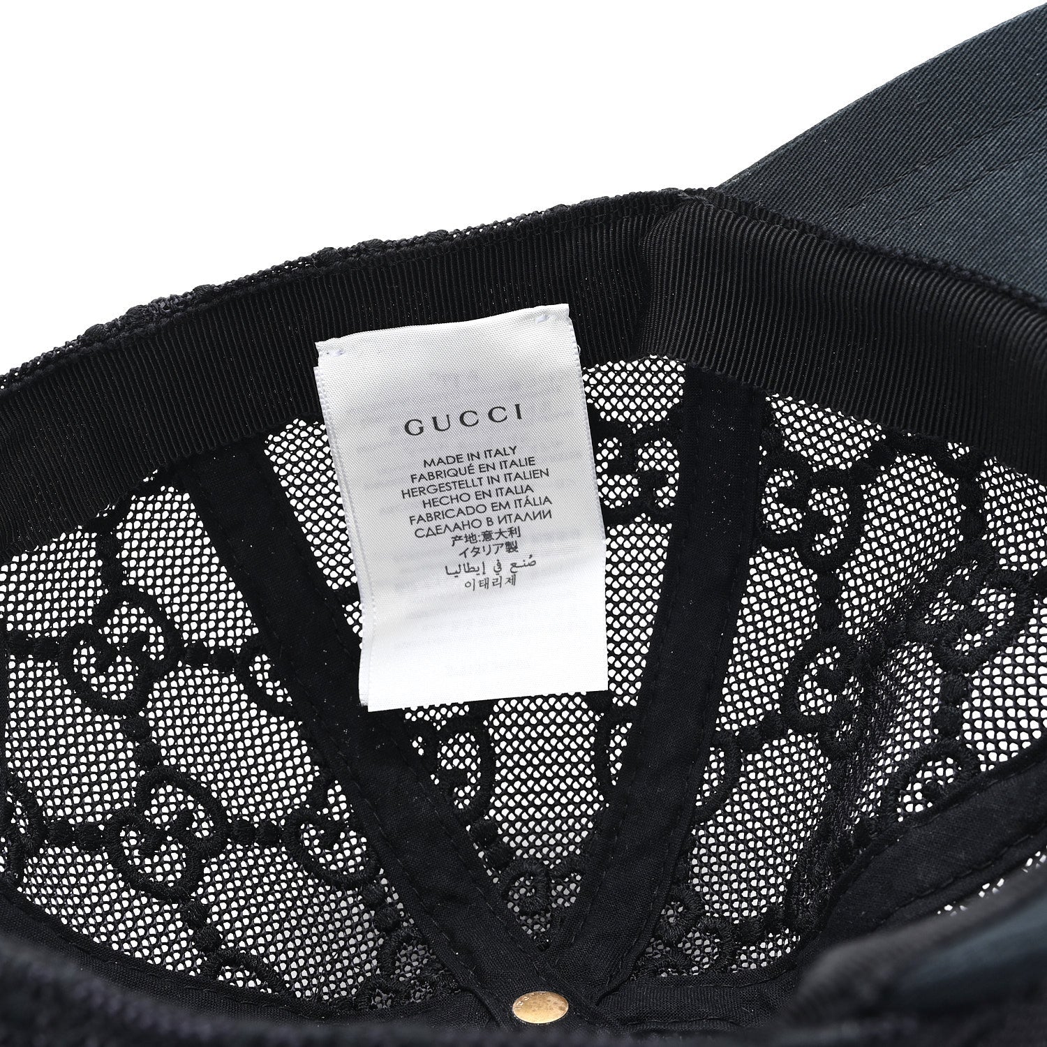 Mesh GG Monogram Shivali Baseball Hat M Black