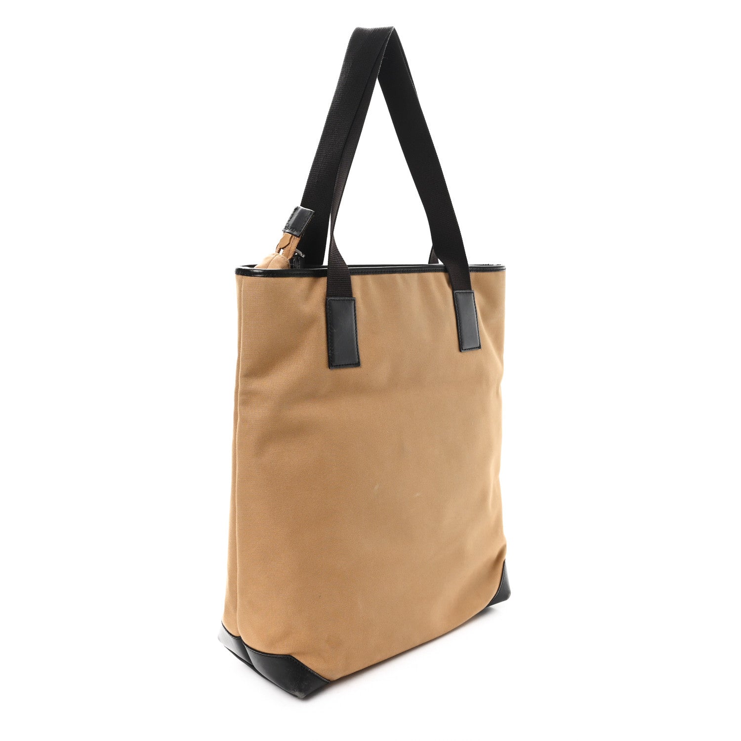 Canvas Calfskin Monogram Tall Tote Beige