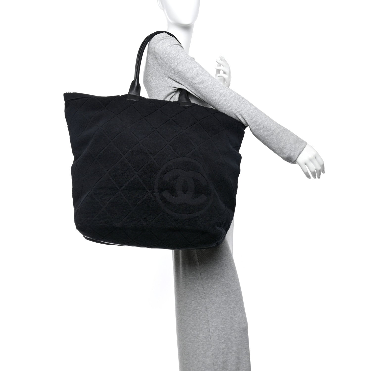 Terry Cotton CC Beach Tote  Black