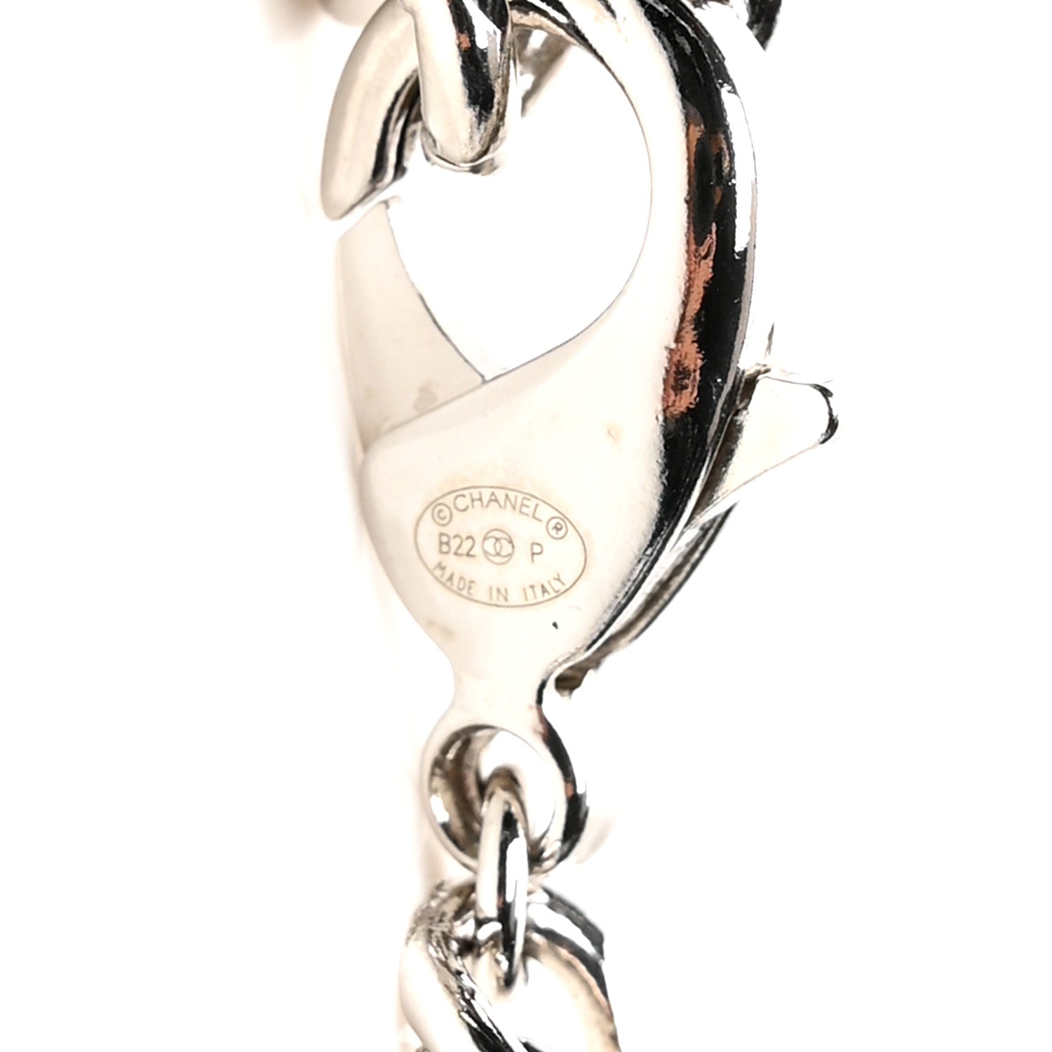 Metal Crystal CC Vendome Chain Belt 75 Silver