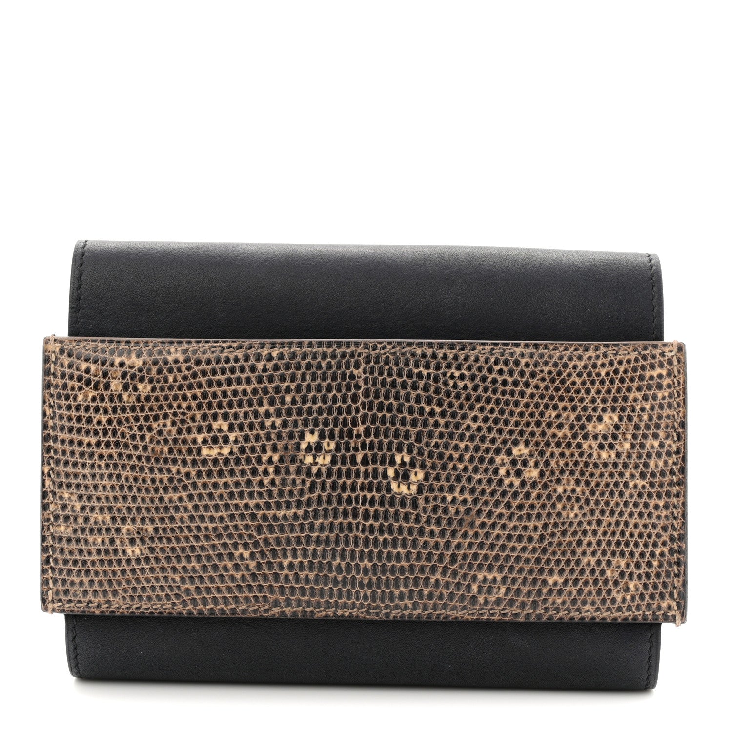 Swift Lizard Passant Compact Wallet Black Ombre