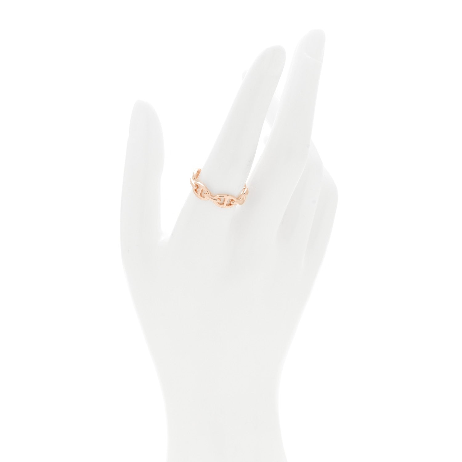 18K Rose Gold PM Chaine d'Ancre Enchainee Ring 58 8.5