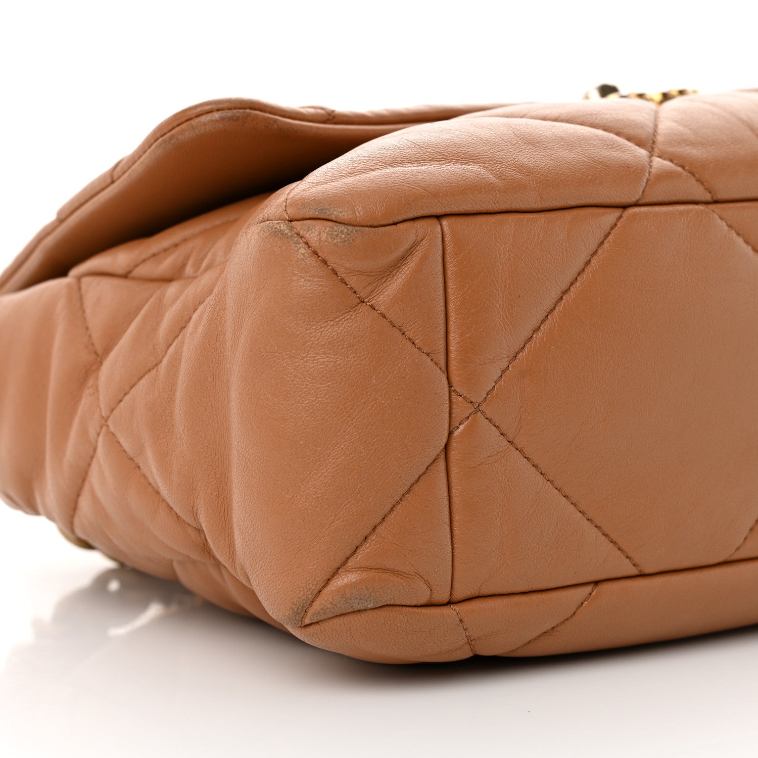 Lambskin Quilted Large Chanel 19 Flap Brown