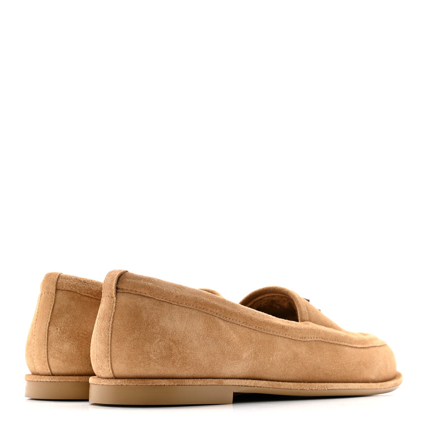 Suede Calfskin CC Loafers 38.5 Dark Beige