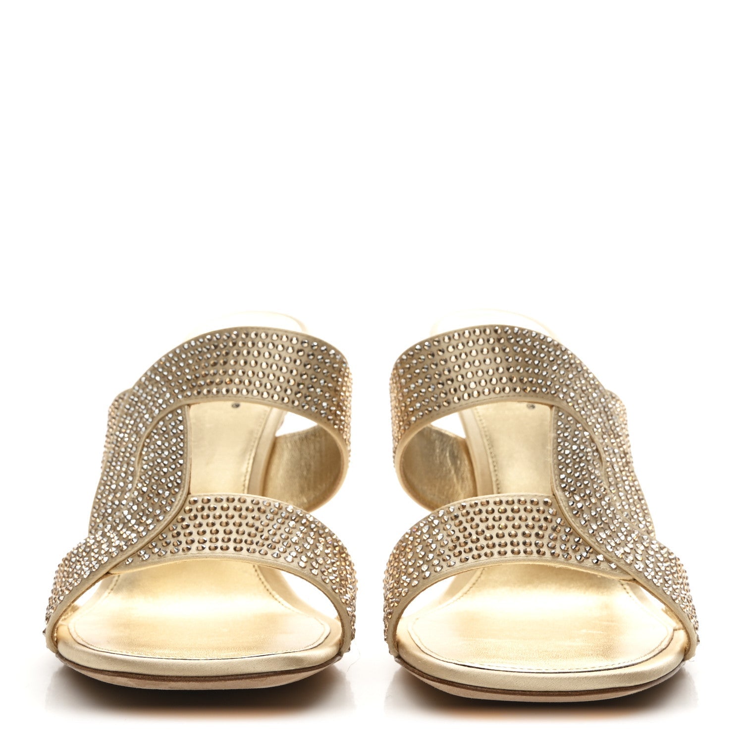 Satin Crystal Sparkle Mule 39 Gold