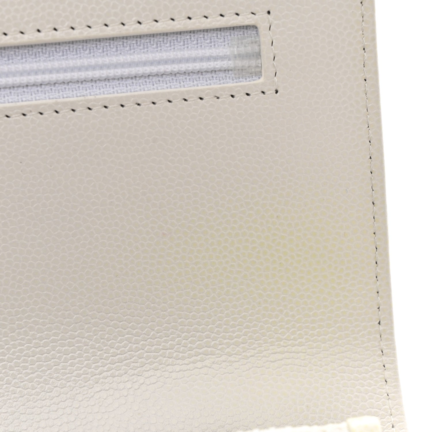 Caviar Quilted My Everything Wallet On Chain WOC White