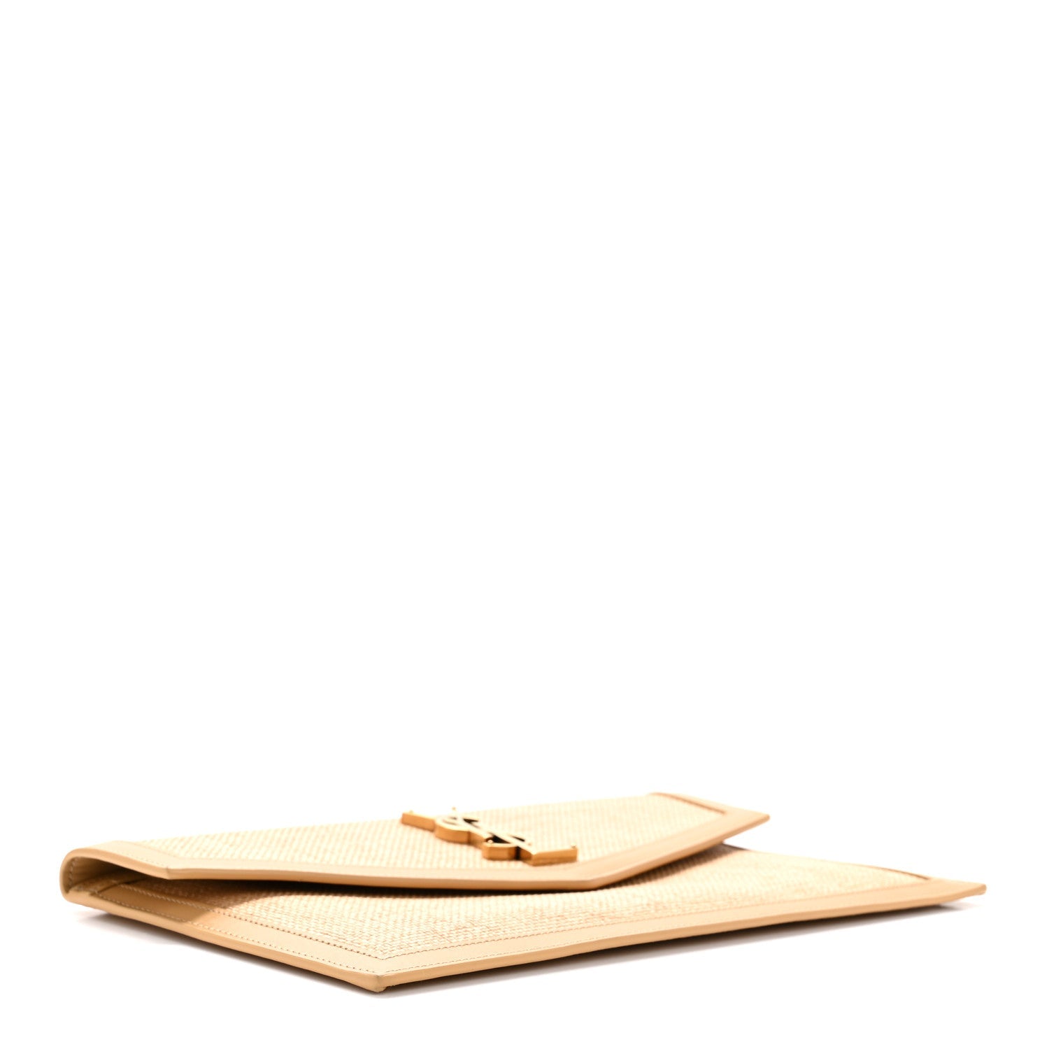 Micro Raffia Uptown Pouch Natural Hay Blush