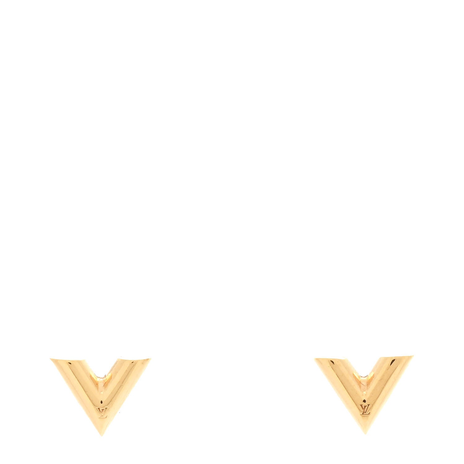 Brass Essential V Stud Earrings Gold