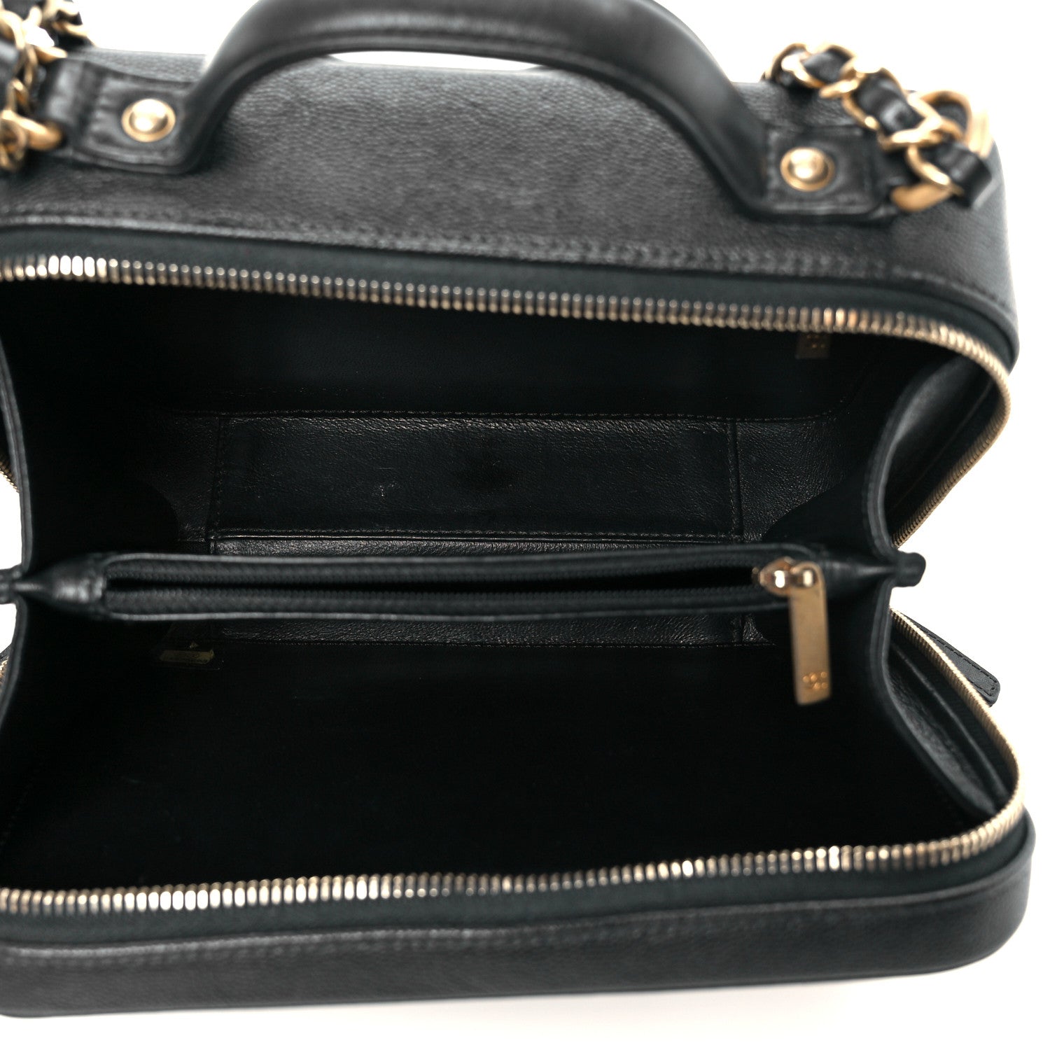 Caviar Quilted Medium CC Filigree Vanity Case Black