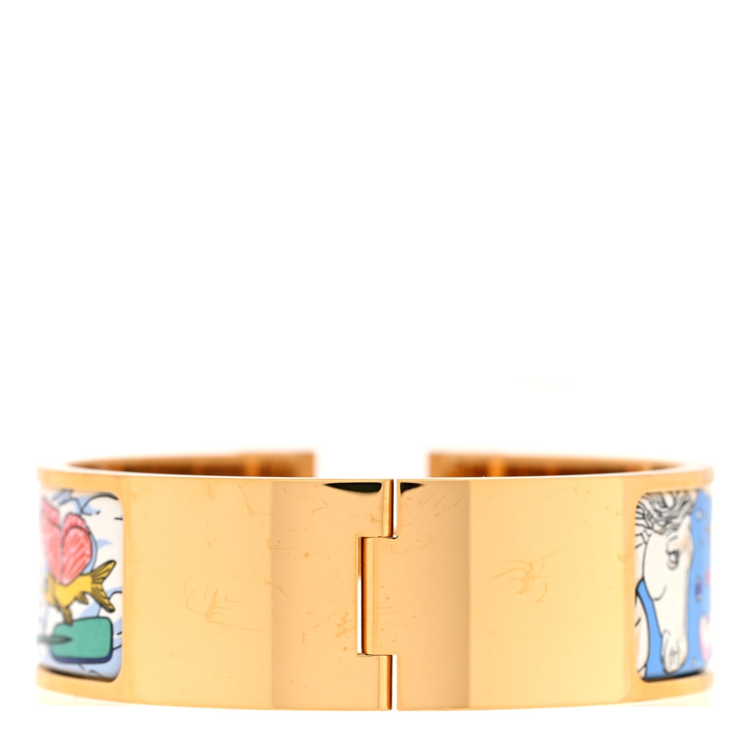 Enamel Printed Wide Dans Les Nuages Clic Clac H Bracelet PM Flamboyante