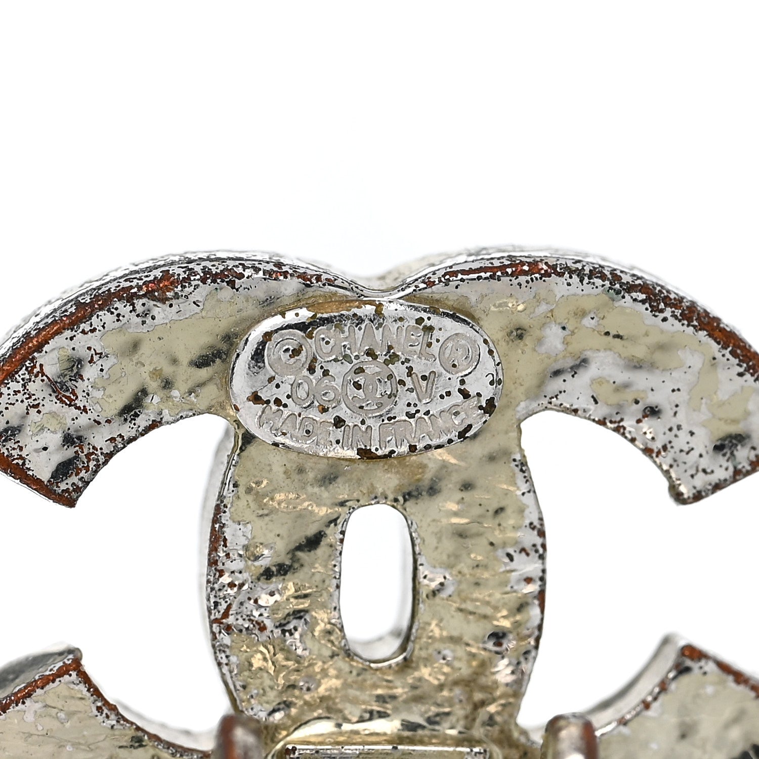 Crystal CC Clip on Earrings Silver