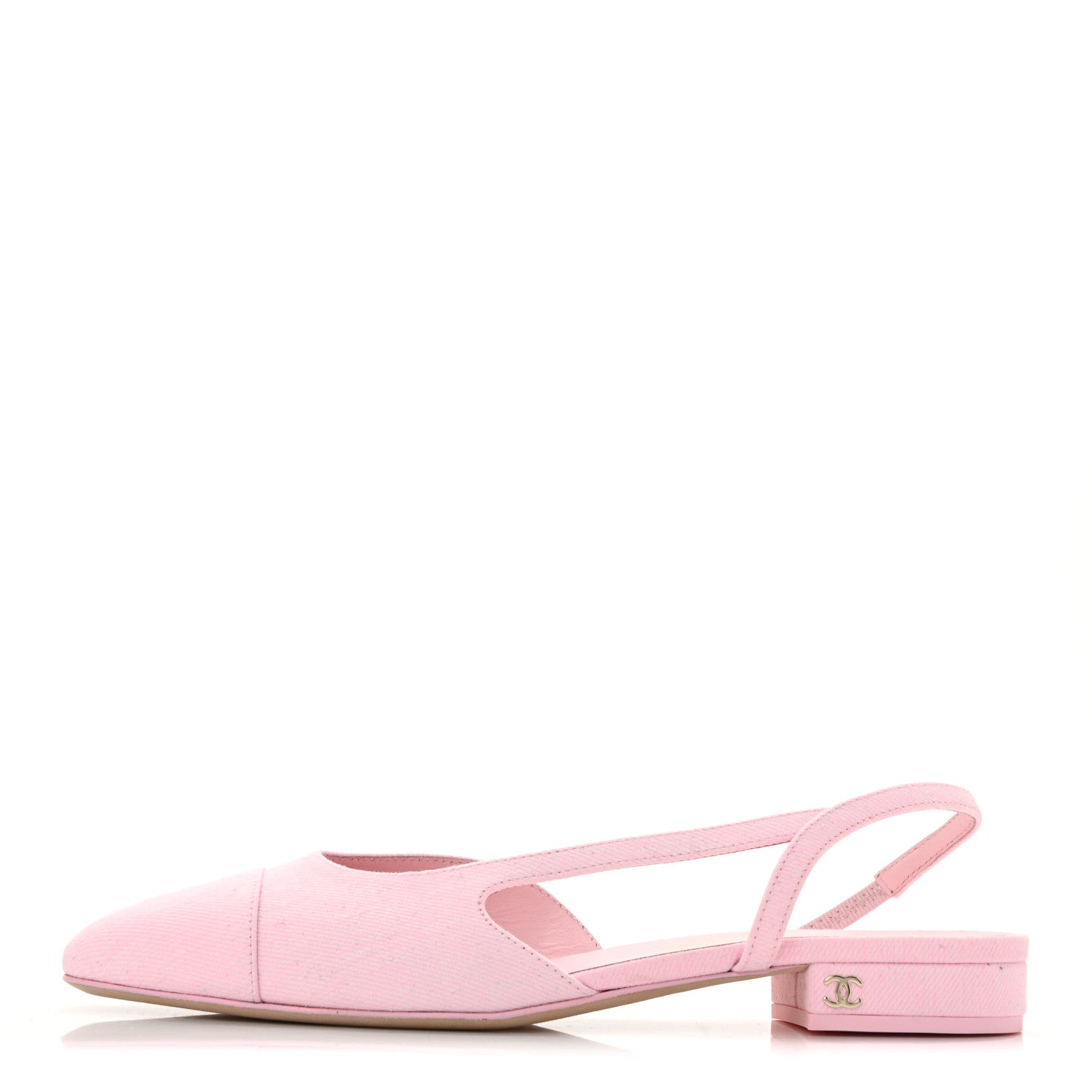 Denim Cap Toe CC Slingback Flats 37.5 Light Pink