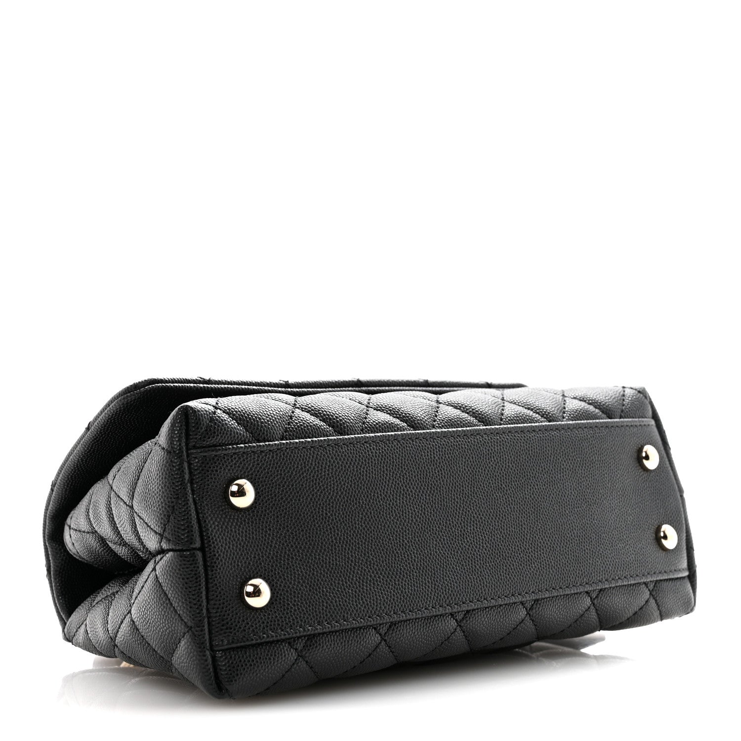 Caviar Quilted Mini Coco Handle Flap Black