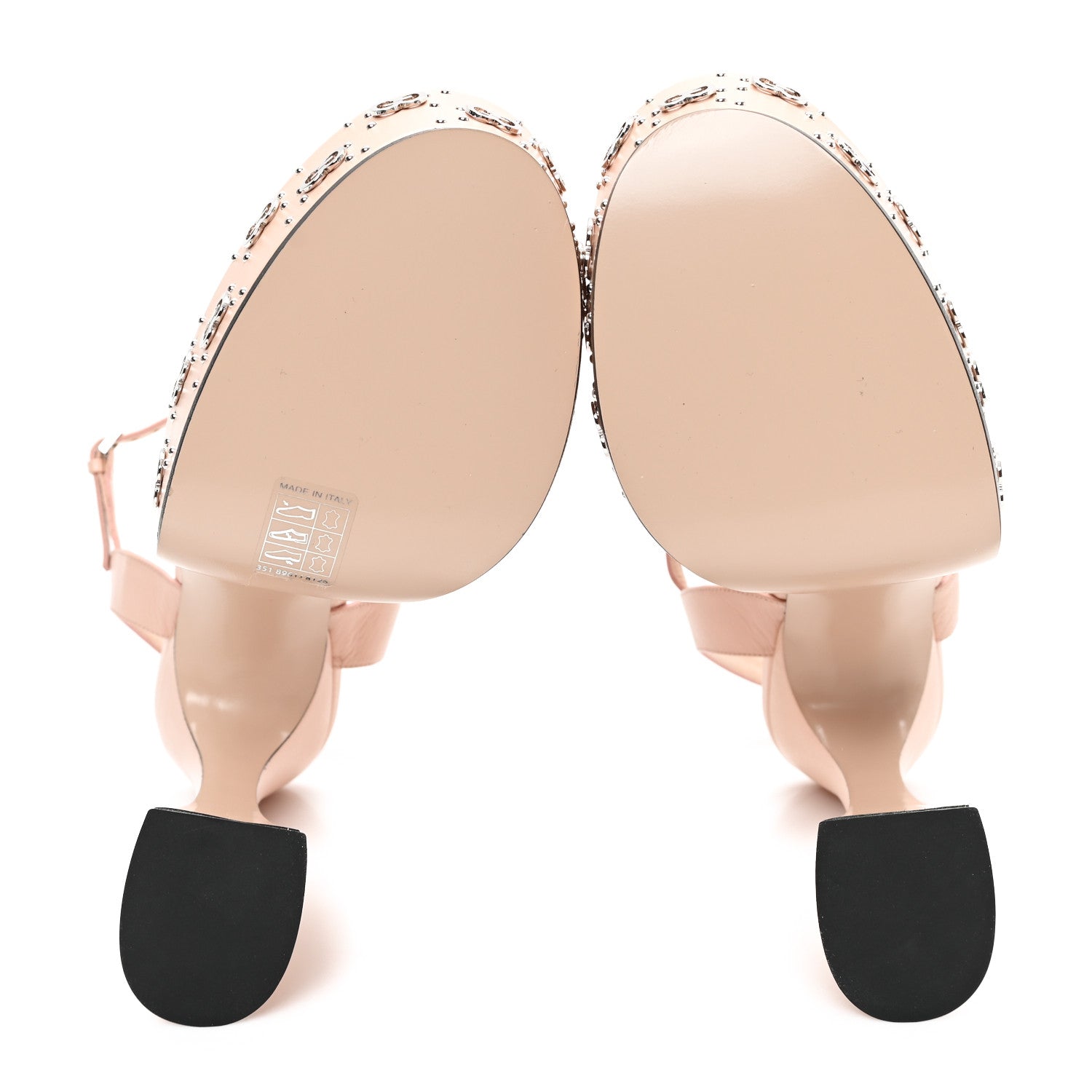 Malaga Kid Interlocking G Studs 155mm Platform Sandals 41 Perfect Pink
