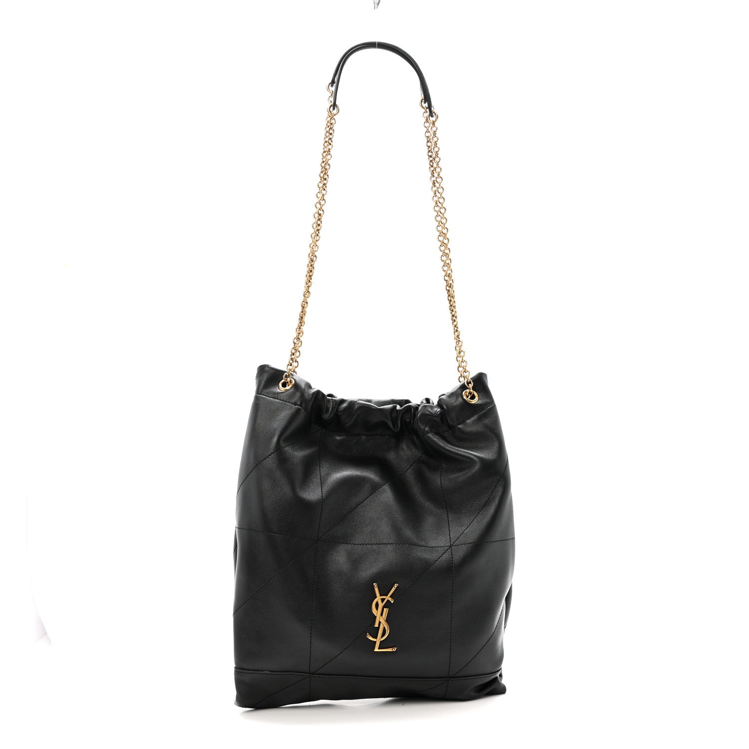 Lambskin Matelasse Monogram Large Jamie 4.3 Pochon Black