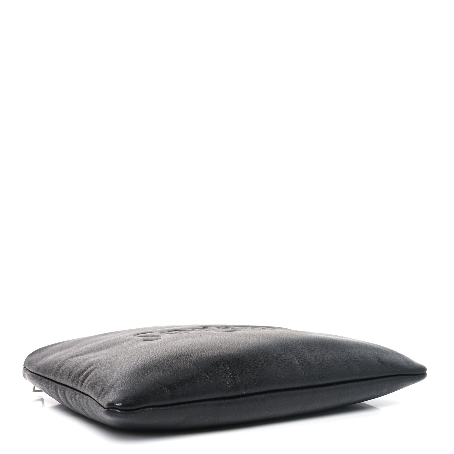 Lambskin Small Puffy Pouch Black
