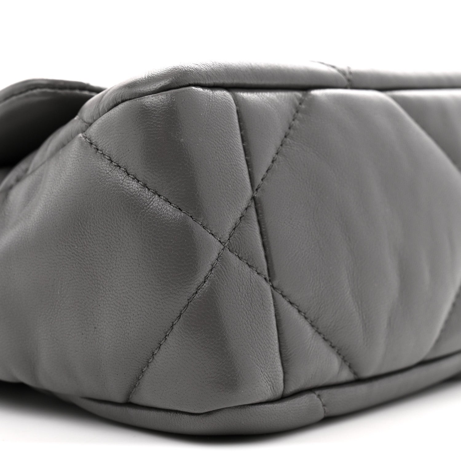 Lambskin Quilted Medium Chanel 19 Flap Dark Grey