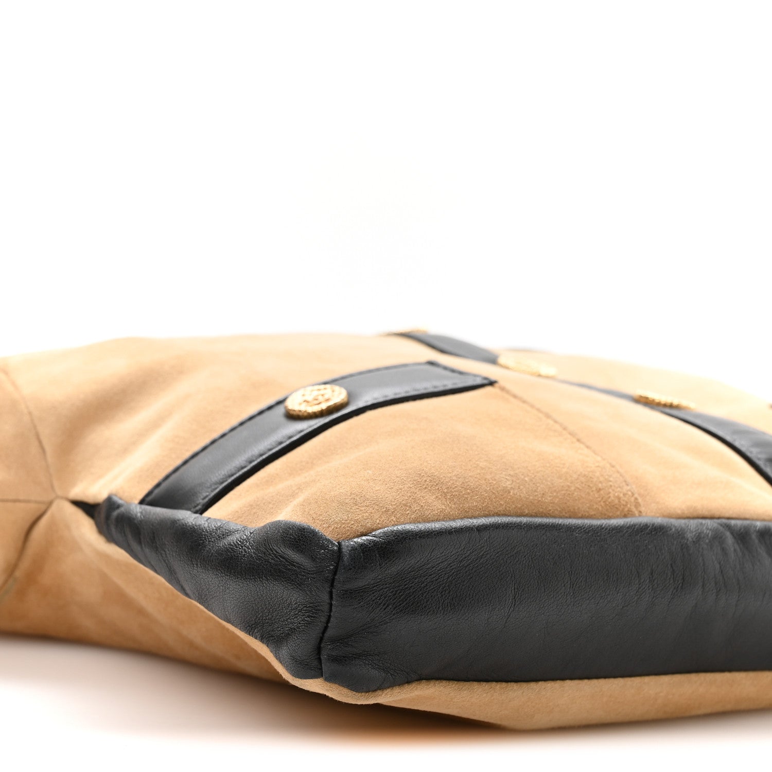 Suede Lambskin Small Girl Bag Beige Black