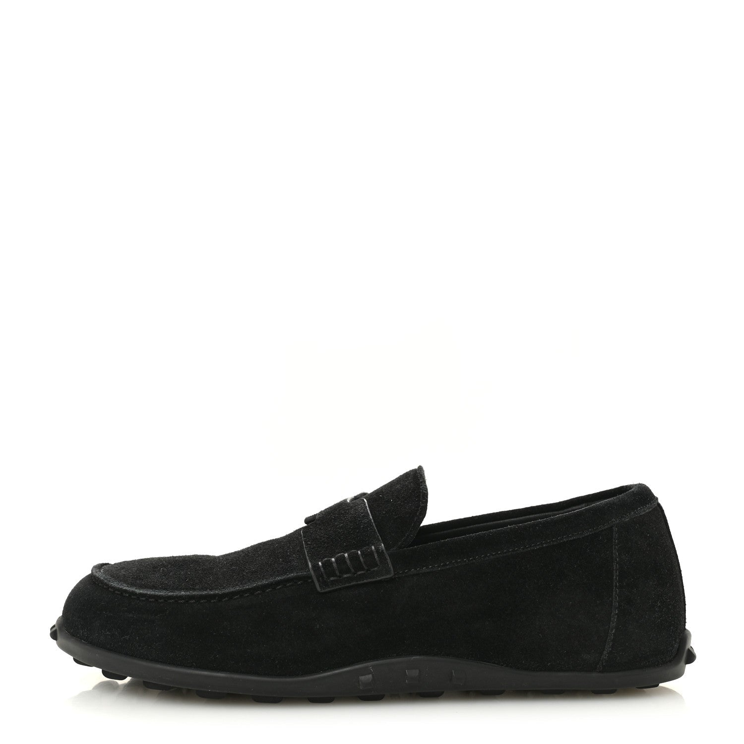Suede Calfskin Womens Lazy Loafers 41 Black