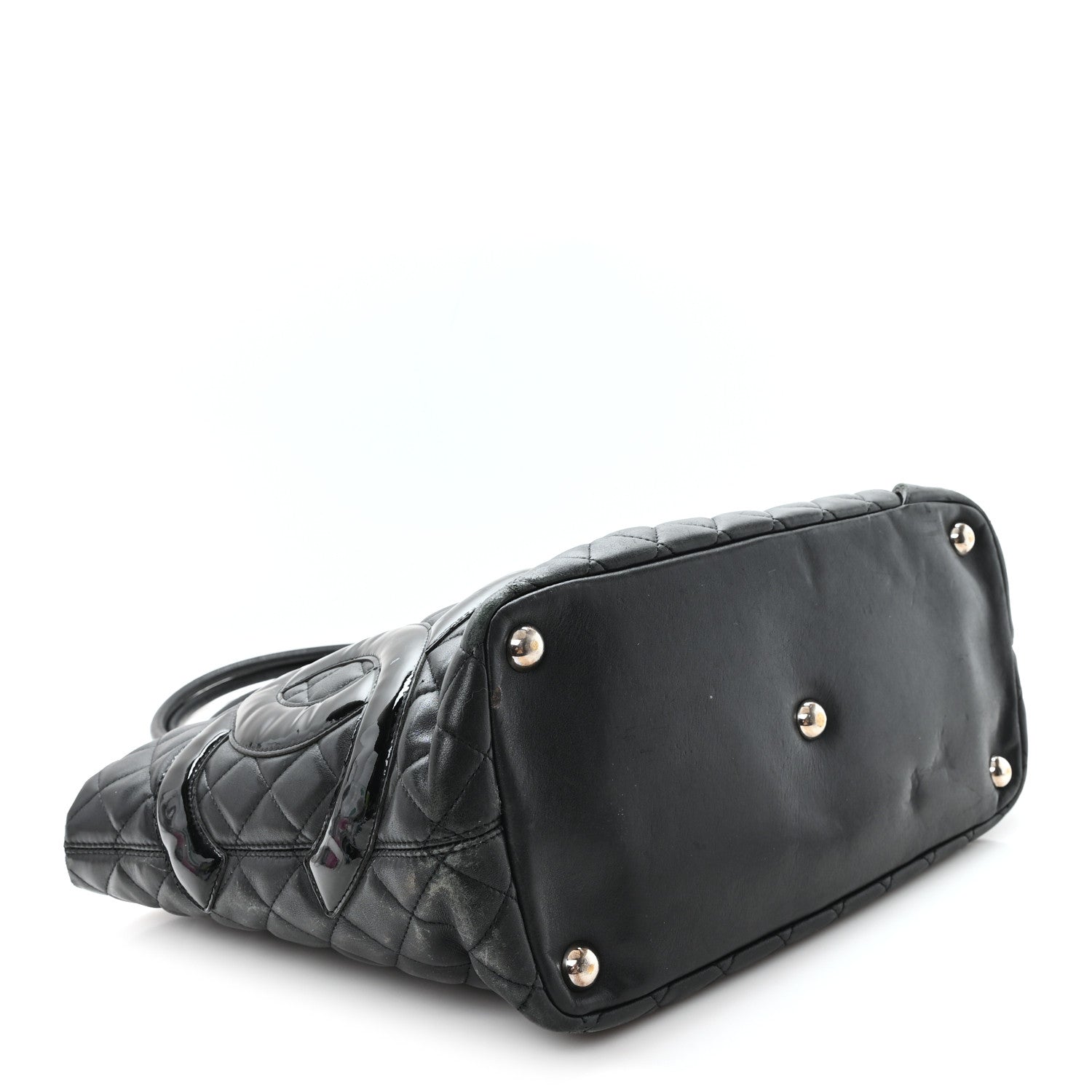 Calfskin Quilted Large Cambon Tote Black