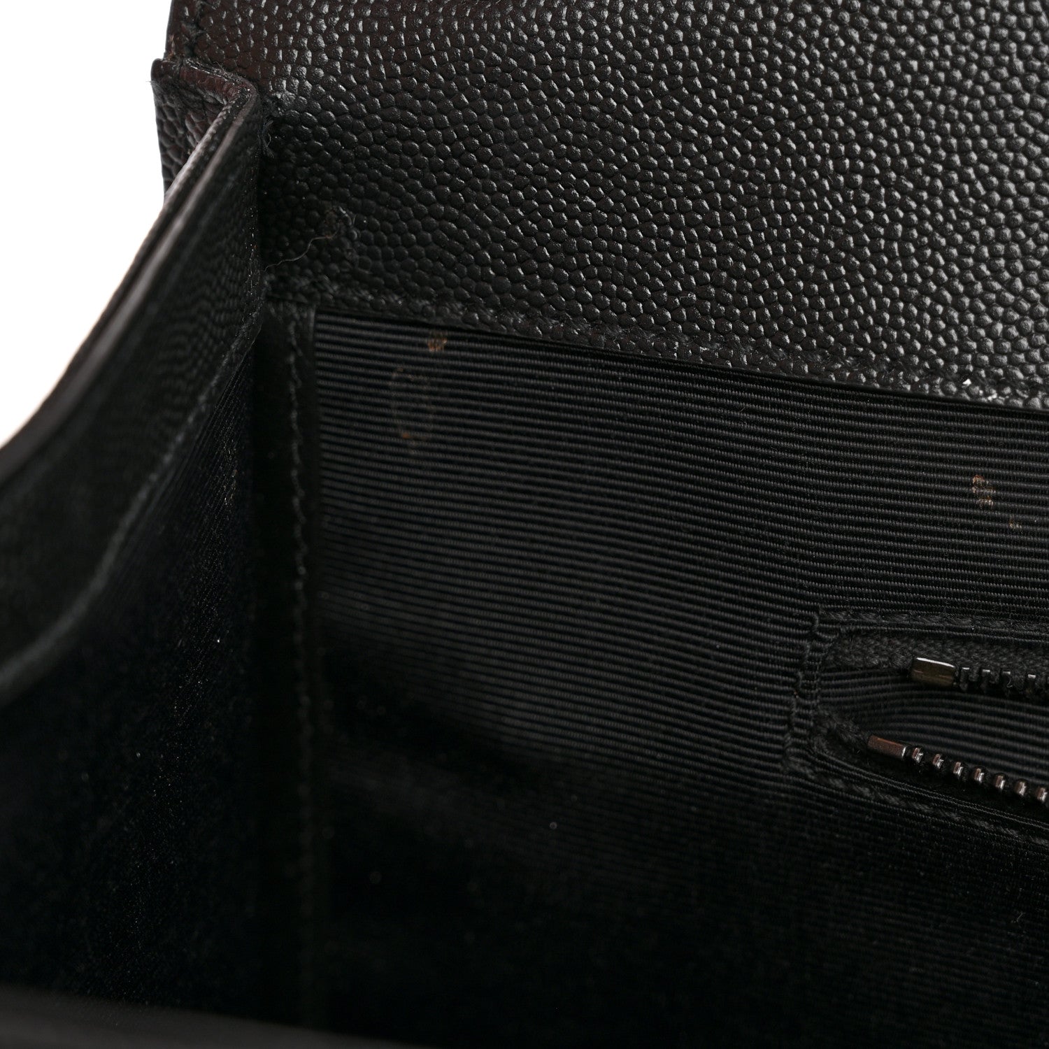 Grain De Poudre Textured Mixed Matelasse Large Triquilt Monogram Monochrome Satchel Black