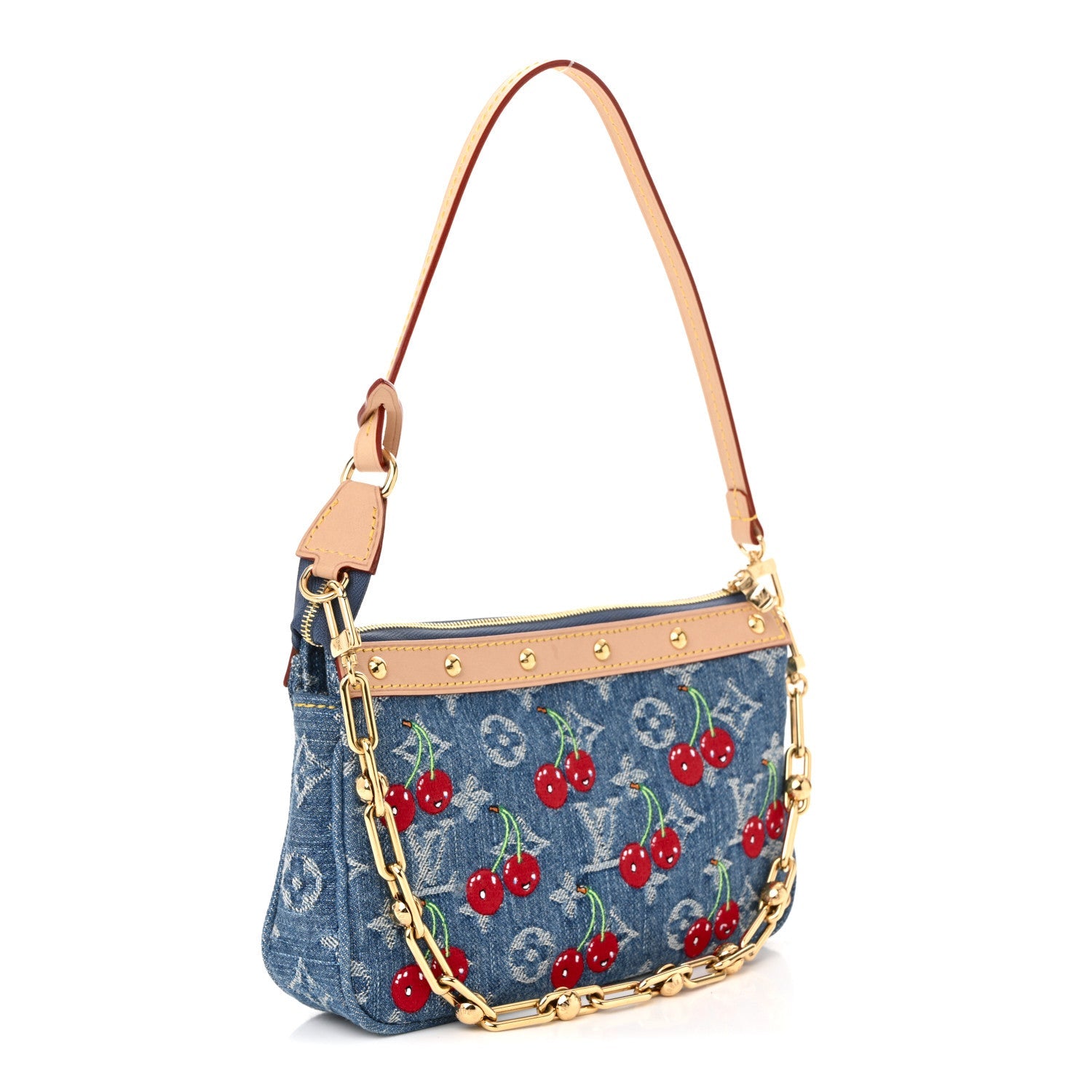 LV X TM Monogram Denim Cerises Pochette Accessories Blue