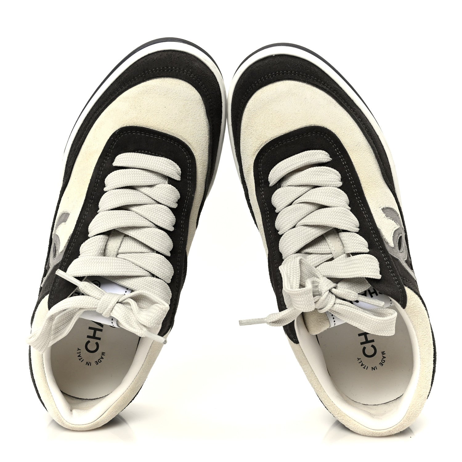 Suede Kidskin Womens CC Sneakers 37.5 Black White