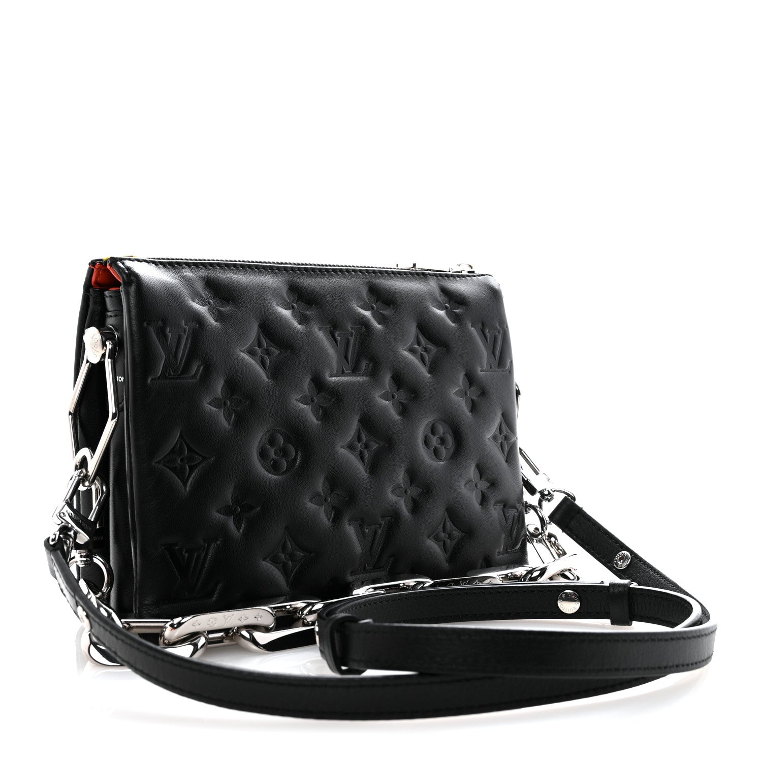 Lambskin Embossed Monogram Coussin BB Black