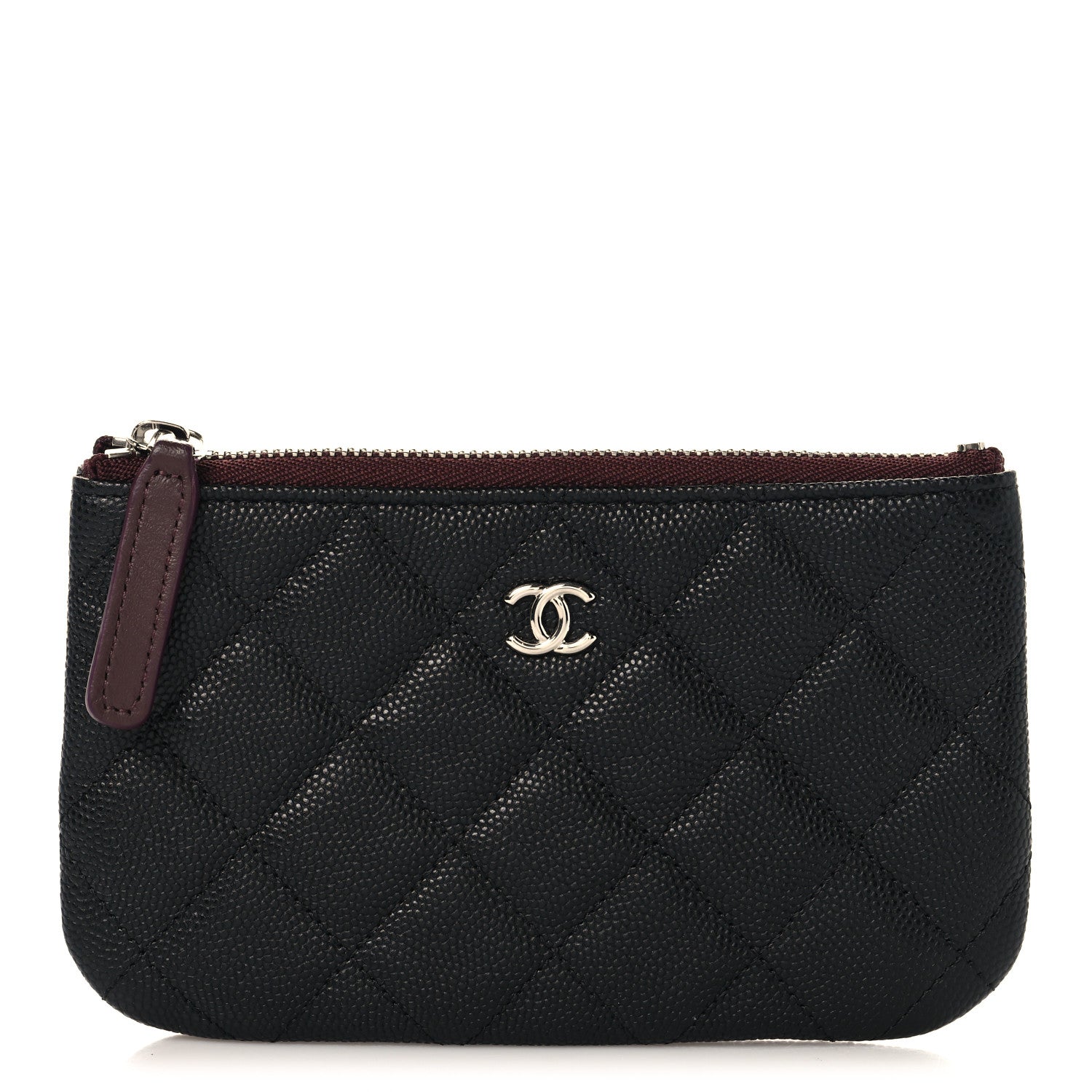 Caviar Quilted Small Cosmetic Case Black