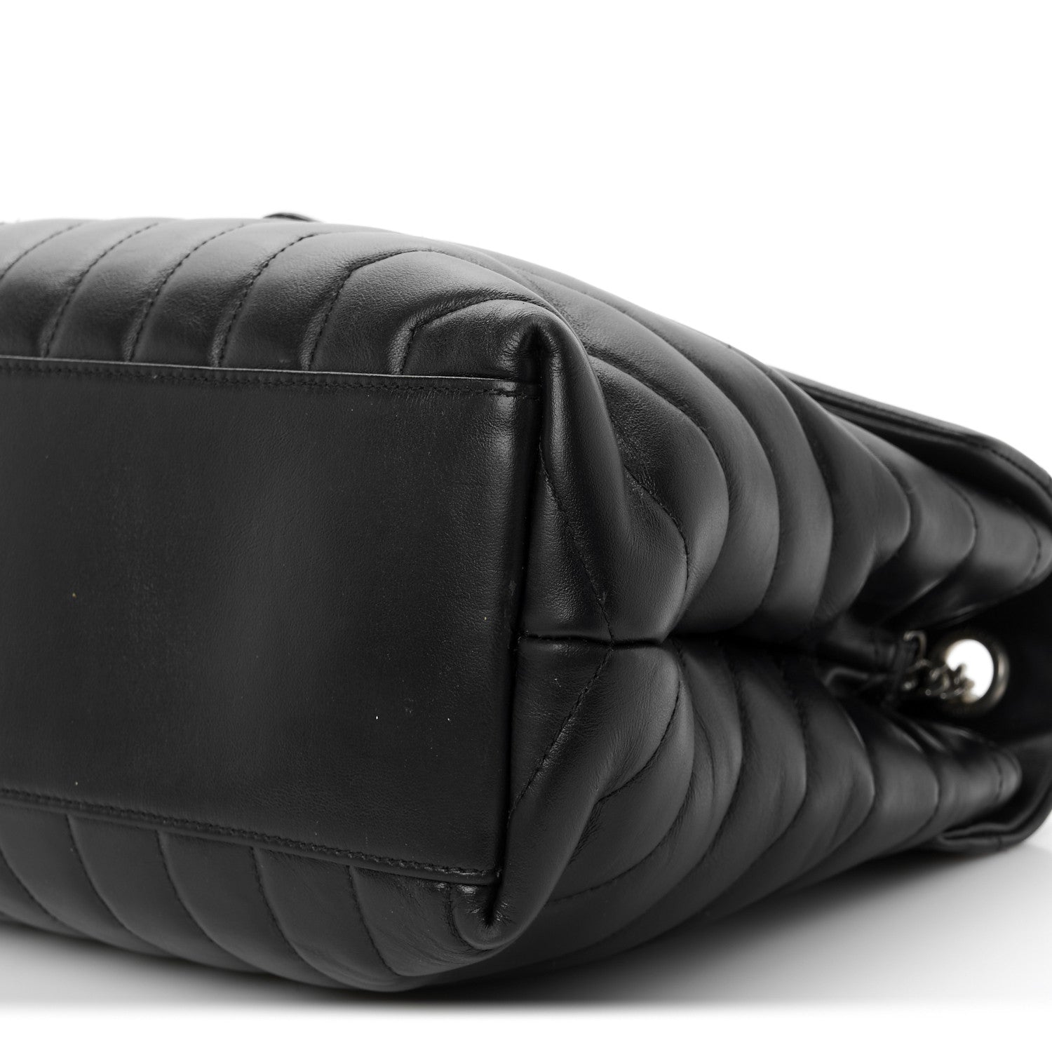 Calfskin Y Quilted Monogram Medium Loulou Chain Satchel Black