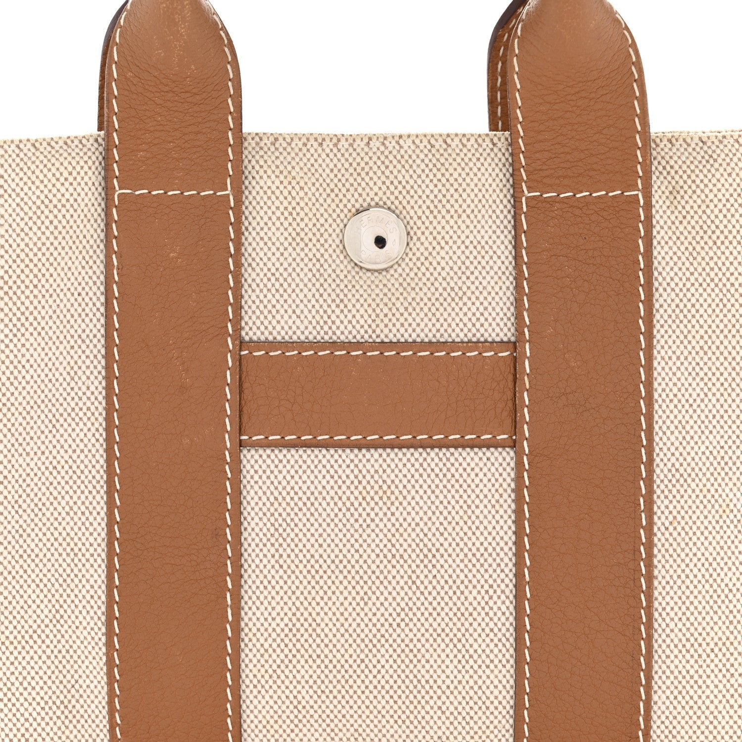 Toile Taurillon Clemence Sac Harnais Tote PM Beige Gold