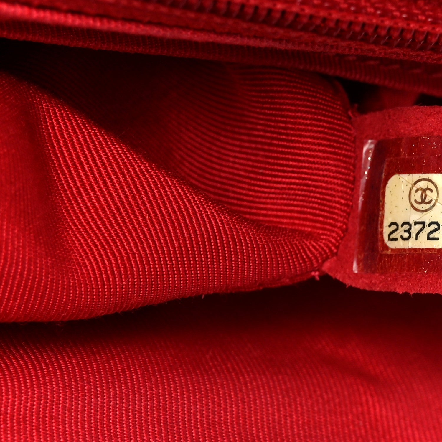 Caviar Chevron Quilted Single Flap Red