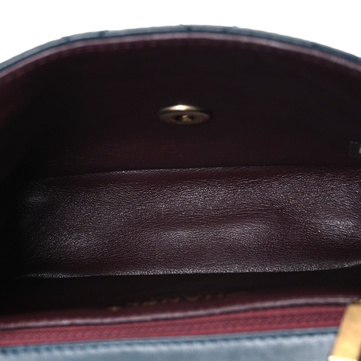 Lambskin Quilted Mini Two Tone Day Flap Navy Turquoise