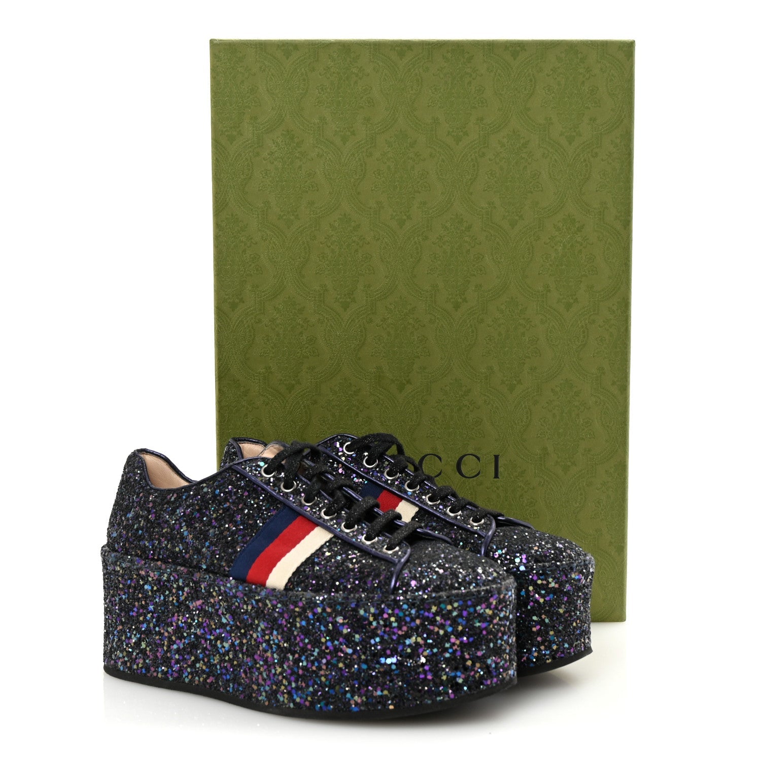Glitter Womens Peggy Platform Sneakers 39 Purple