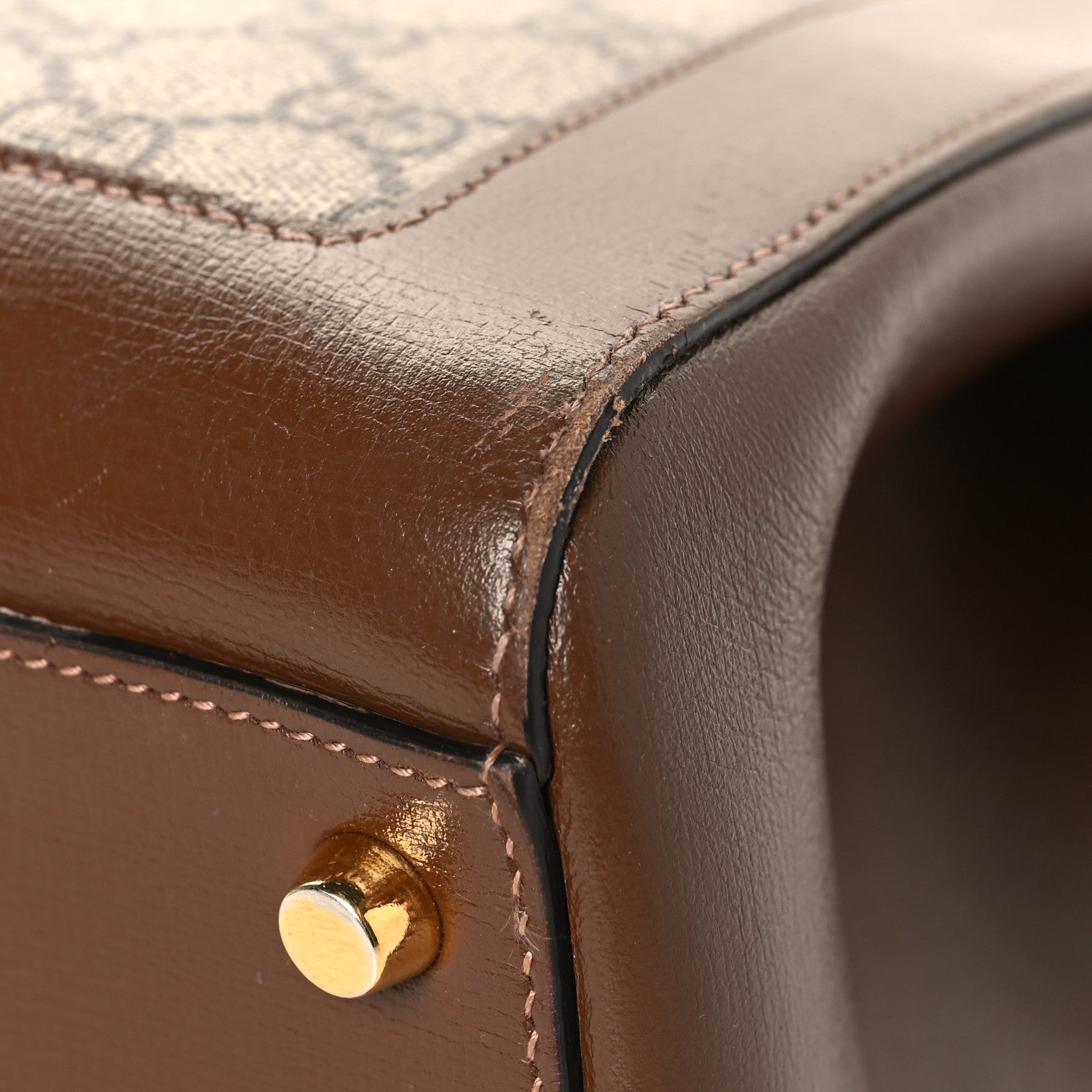 GG Supreme Monogram Azalea Calfskin Web Medium Jackie 1961 Tote Beige Ebony Brown Sugar