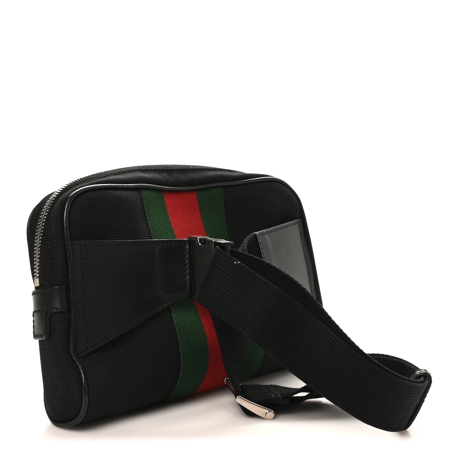 Canvas Web Slim Belt Bag Black