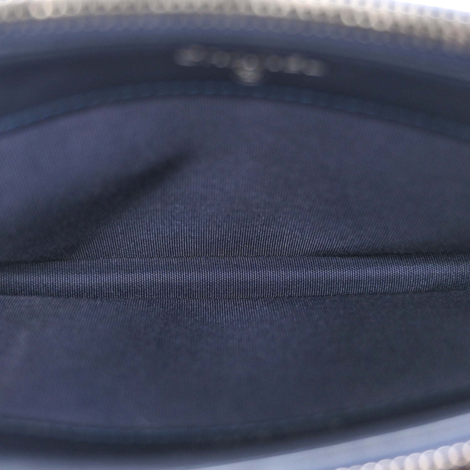 Metallic Caviar Quilted Small Boy Clutch With Chain Navy