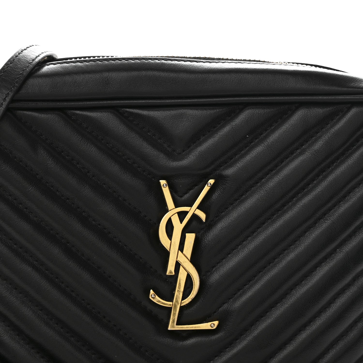 Calfskin Matelasse Monogram Lou Camera Bag Black